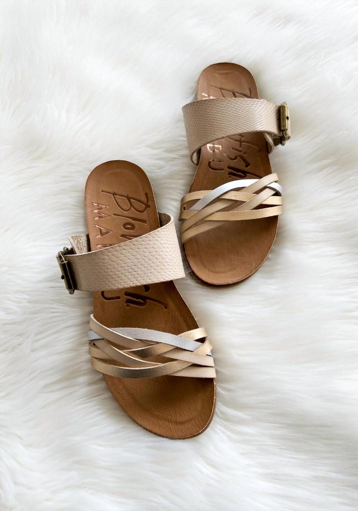 Blowfish Montreal Sandals In White Sands, Silver