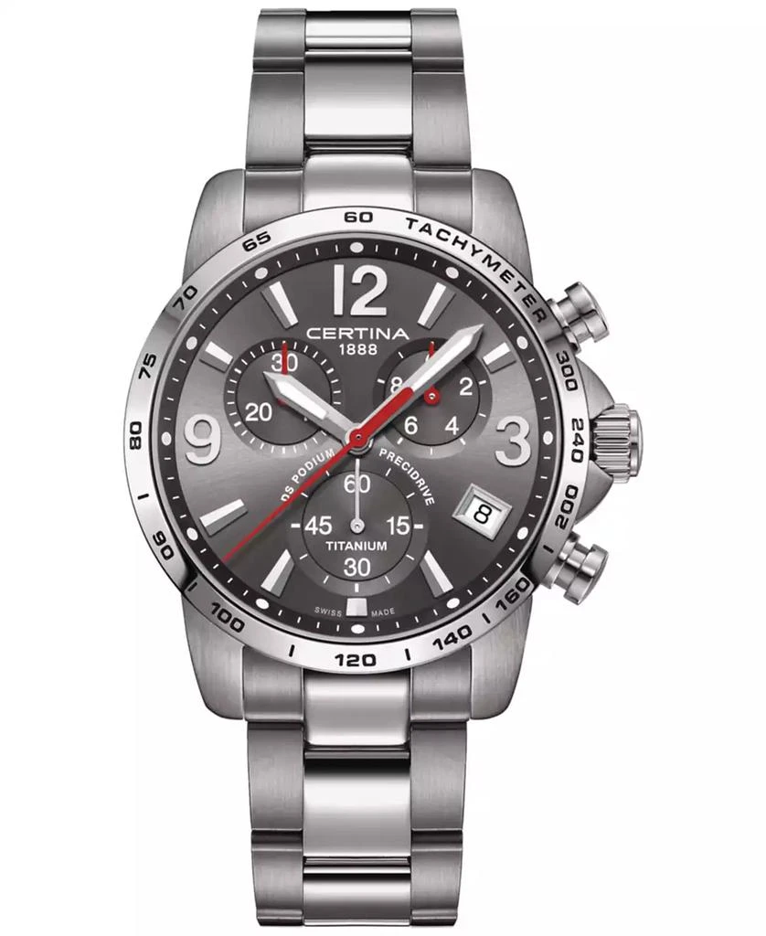 Certina Men's Swiss Chronograph DS Podium Titanium Bracelet Watch 41mm 1