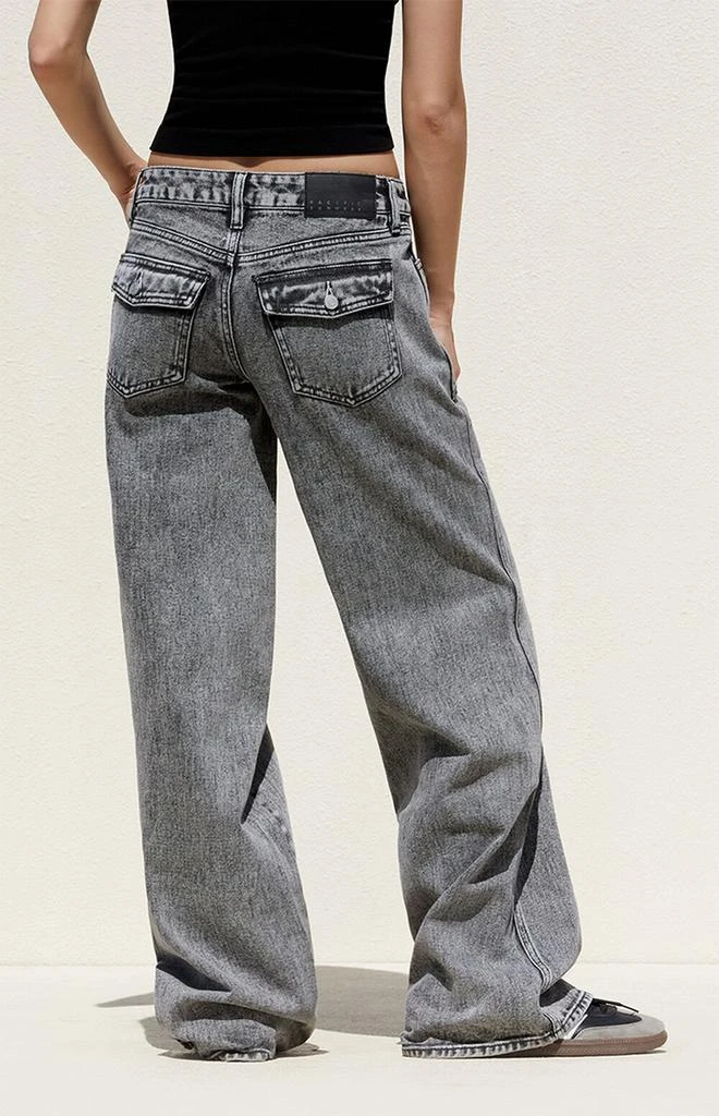 PacSun Gray Acid Wash Low Rise Baggy Jeans 4