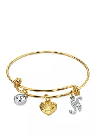 1928 Jewelry 2 Tone Crystal N Wire Bracelet