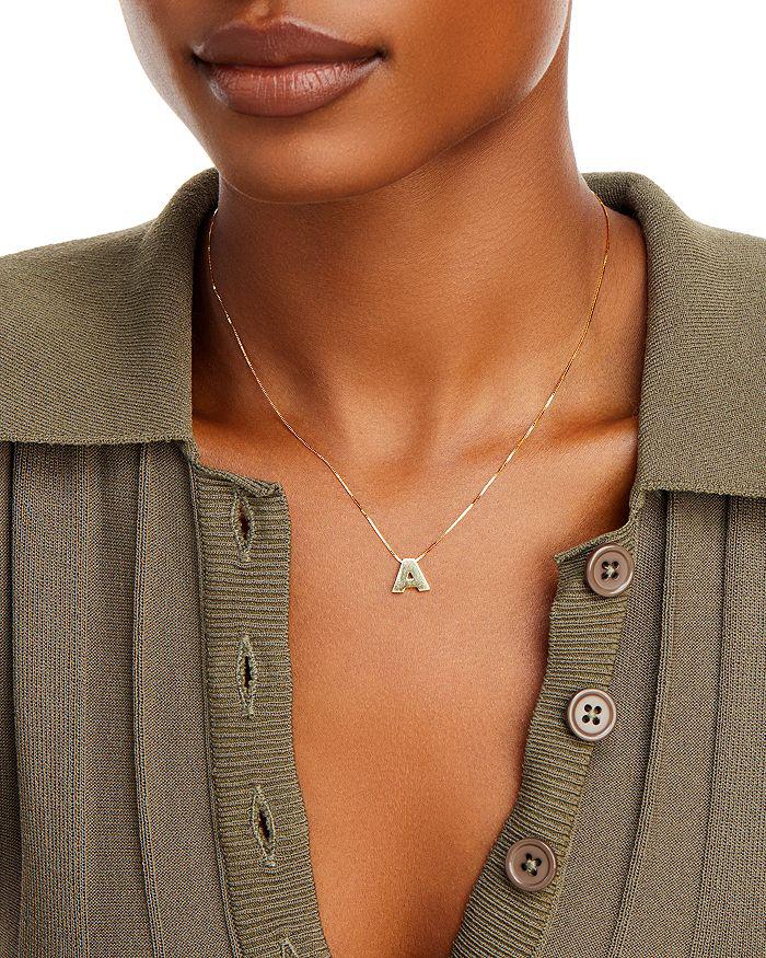 Bloomingdale's Initial Pendant Necklace in 14K Yellow Gold, 16"