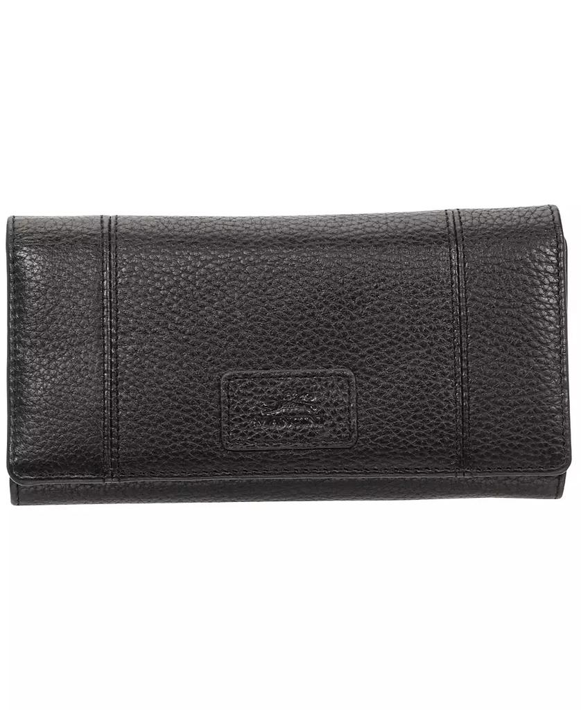 Mancini Leather Goods Women's Pebbled Collection RFID Secure Trifold Wing Wallet