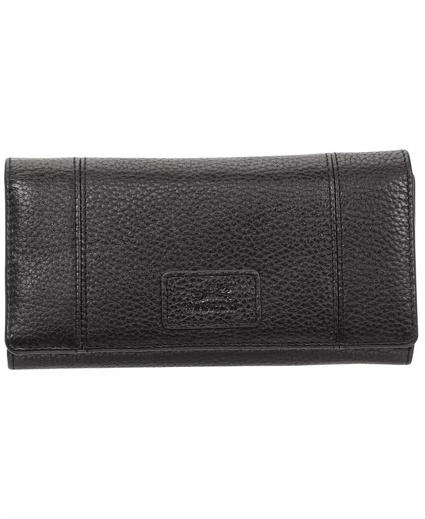 Mancini Leather Goods Women's Pebbled Collection RFID Secure Trifold Wing Wallet 1