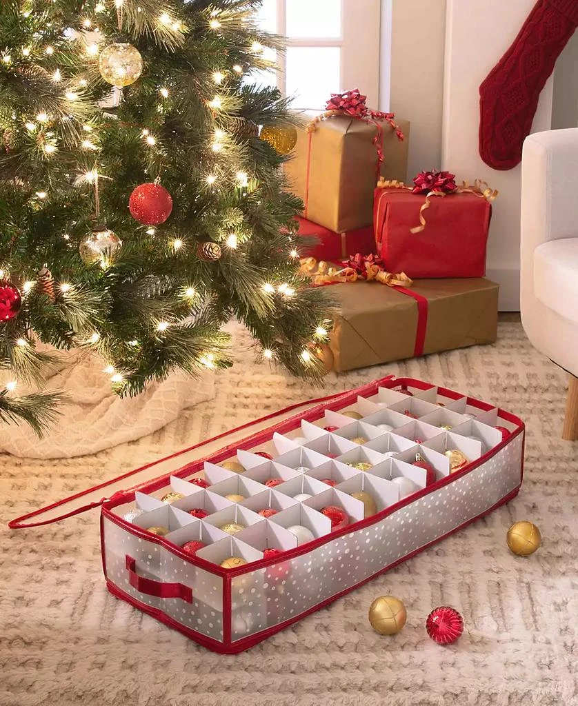 Simplify 80 Count Ornament Storage Organizer in Red 6