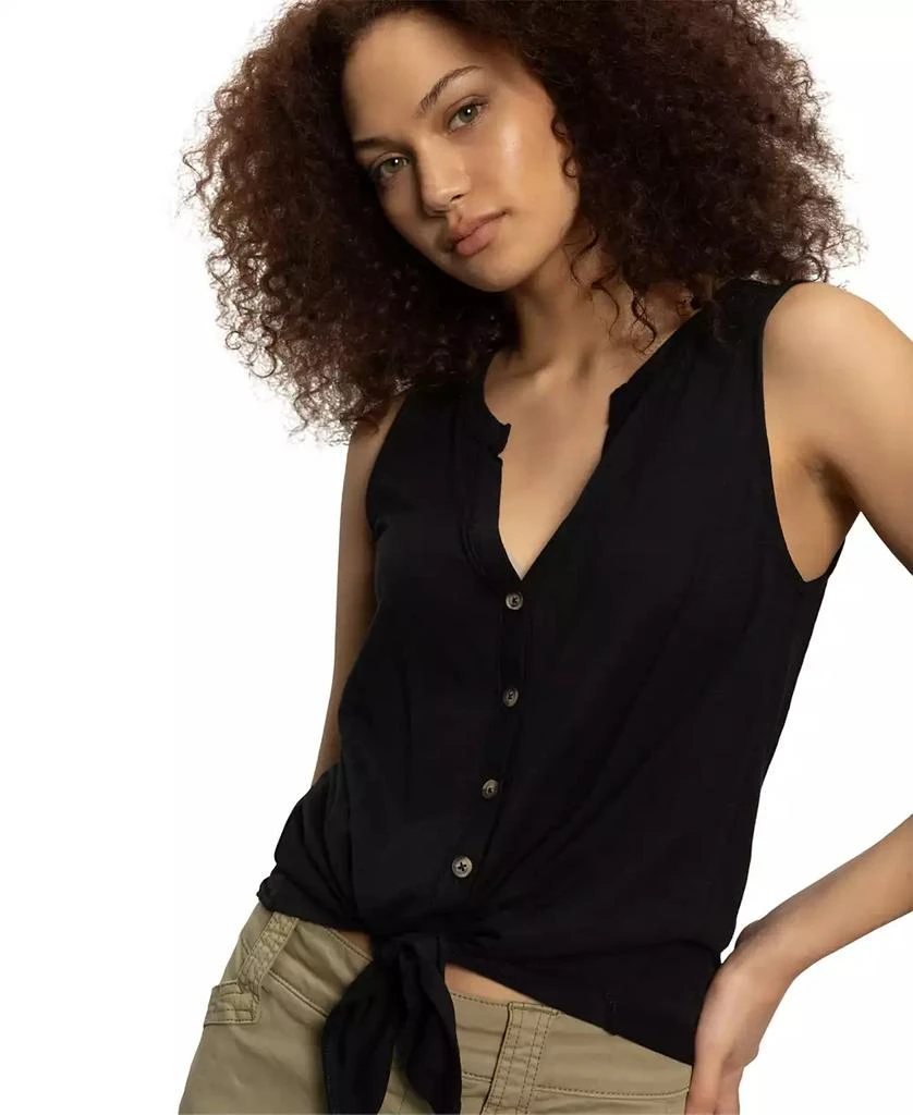 Sanctuary Women's Button-Up Tie-Front Sleeveless Top 4