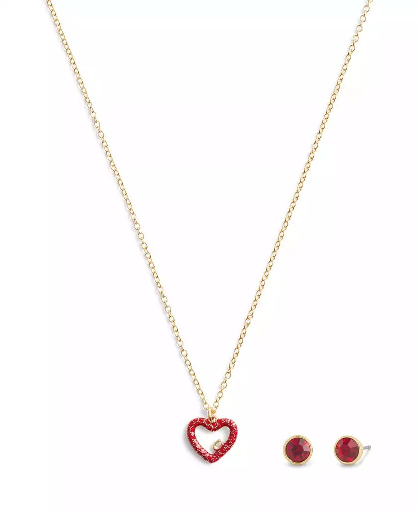 Coach Faux Stone Signature Pavé Heart Jewelry Set 1