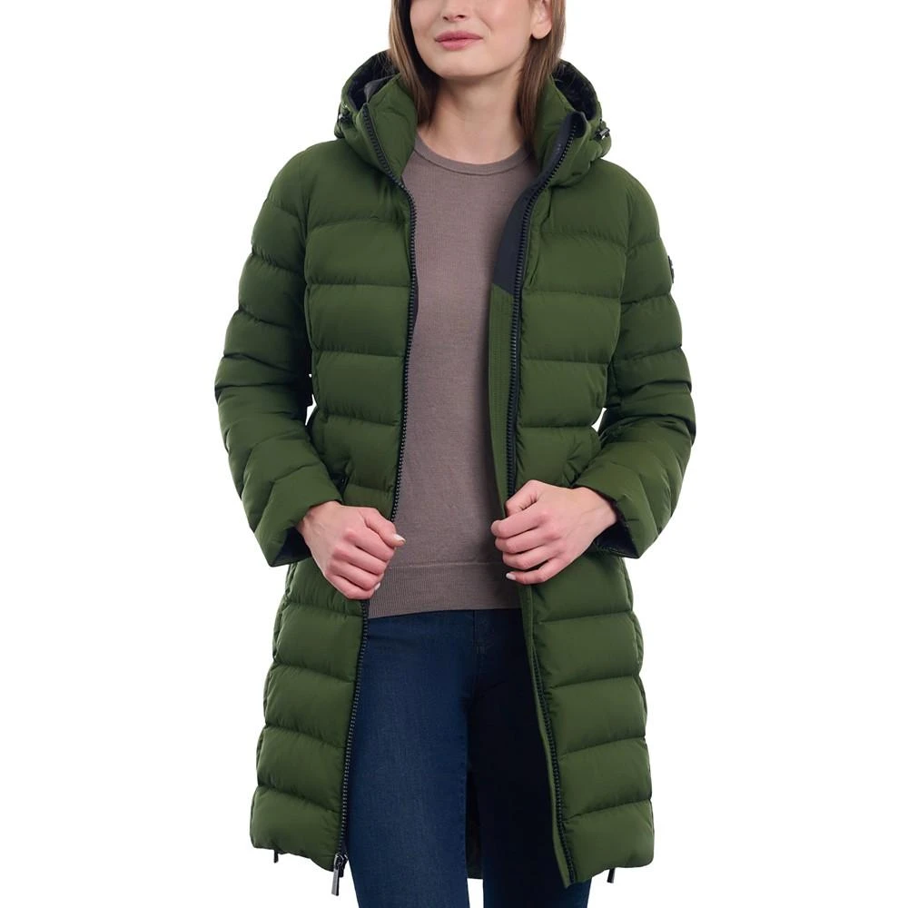 Michael Kors Women's Hooded Faux-Leather-Trim Puffer Coat, Created for Macy's 4