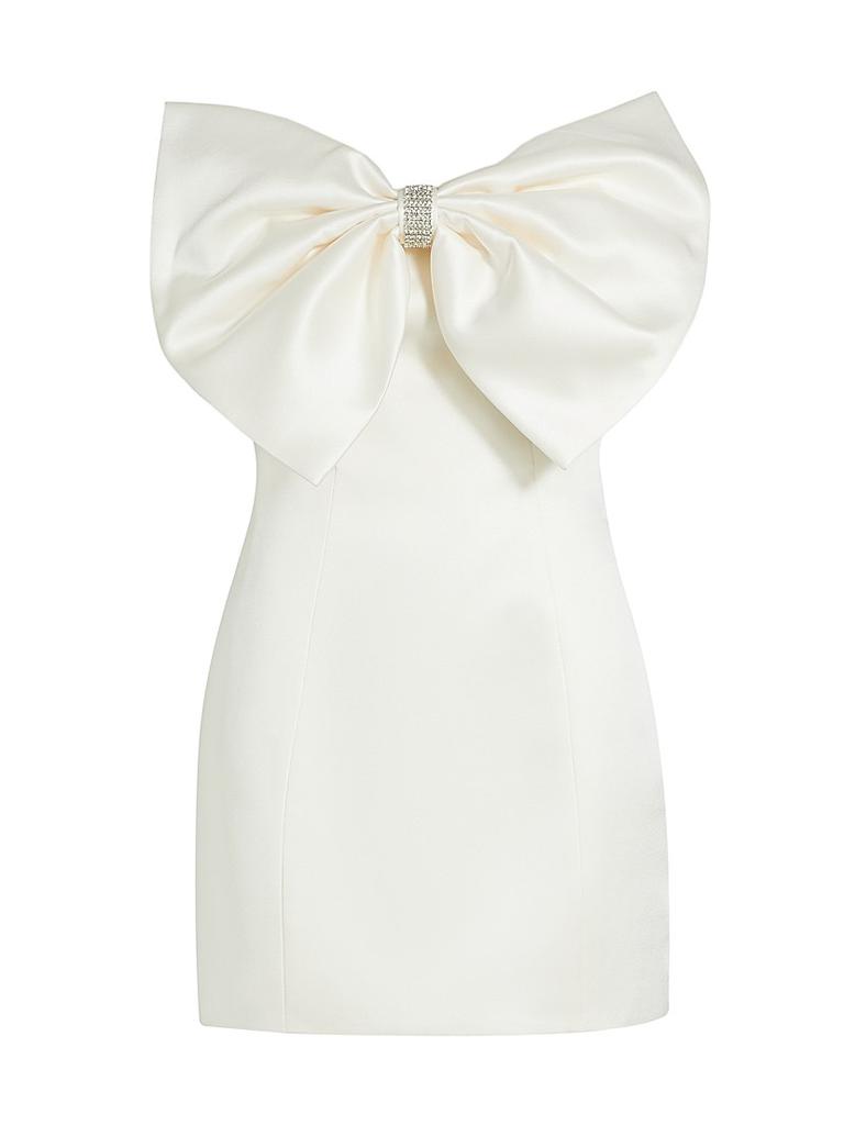 BRONX AND BANCO Evie Bow Satin Minidress