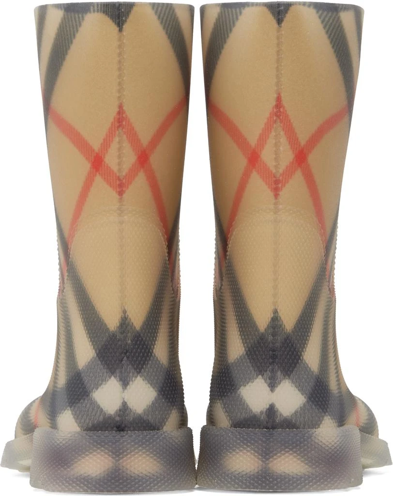 Burberry Kids Beige Check Rubber Marsh High Boots 2