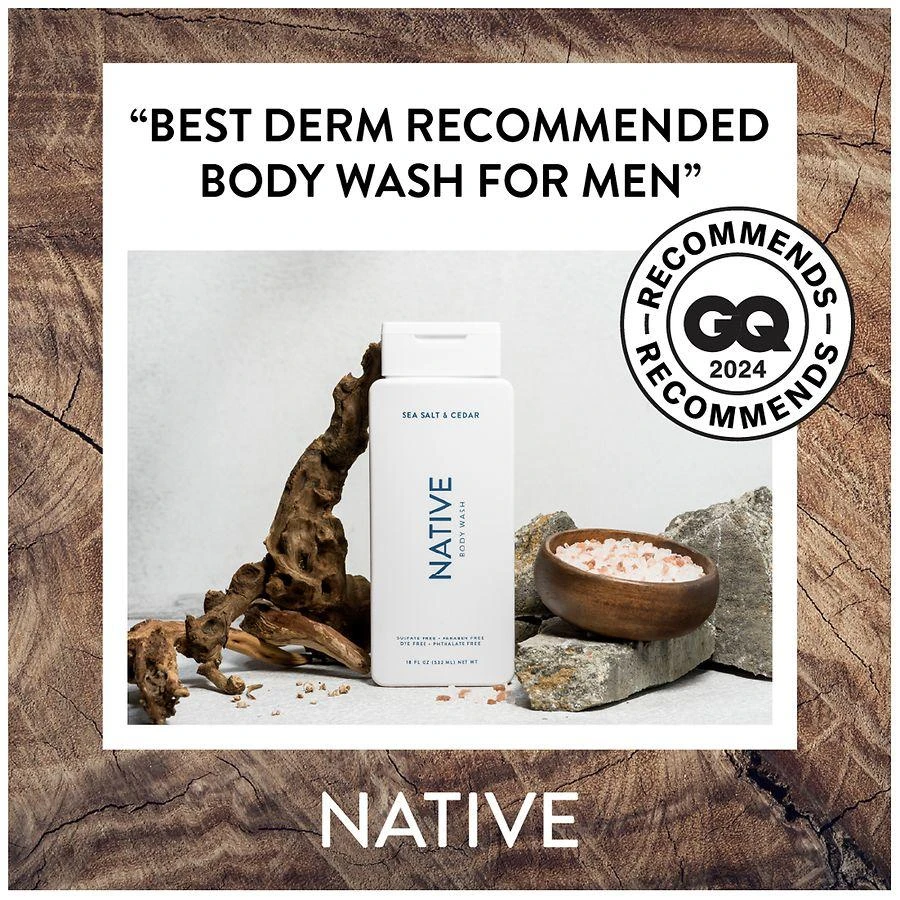 Native Body Wash, Sulfate Free, for Women and Men Sea Salt & Cedar 5
