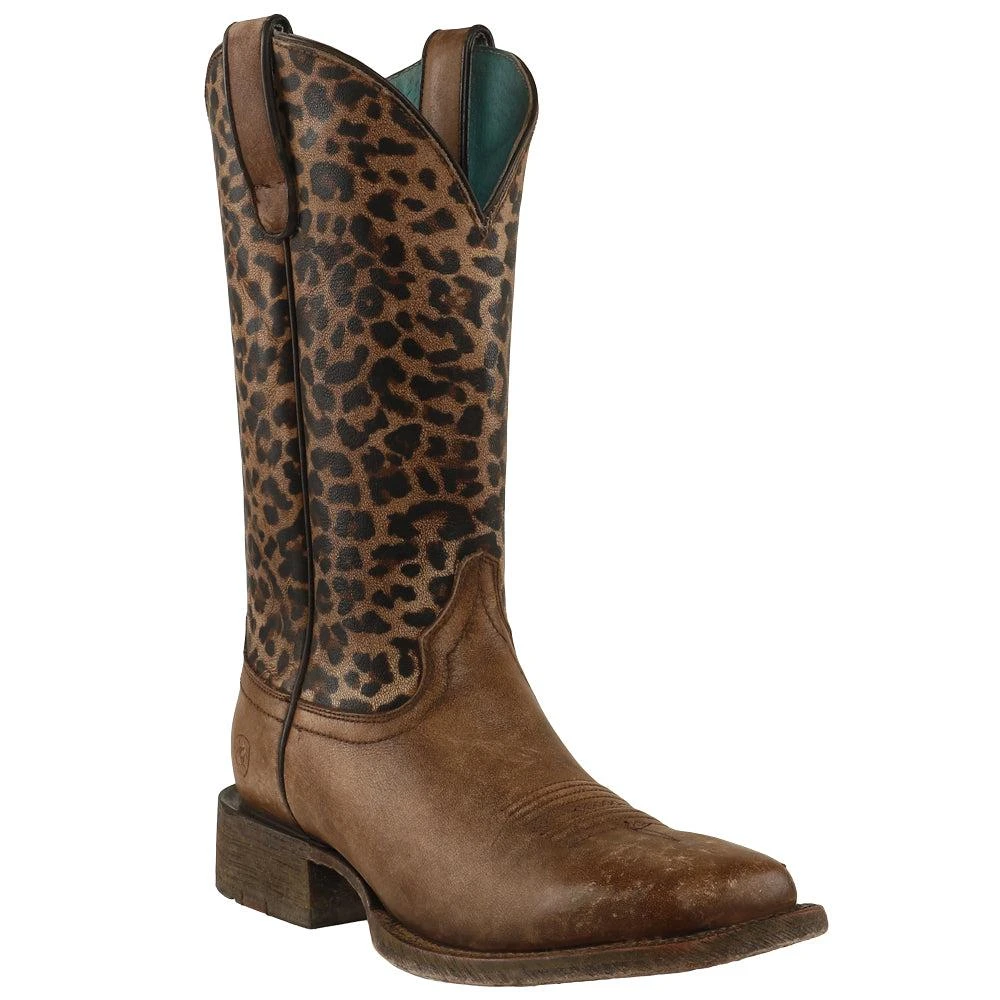Ariat Circuit Savanna Leopard Square Toe Cowboy Boots 2