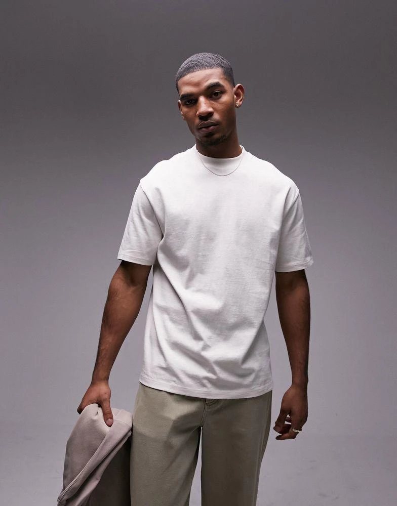 Topman Topman oversized fit t-shirt in ecru 1
