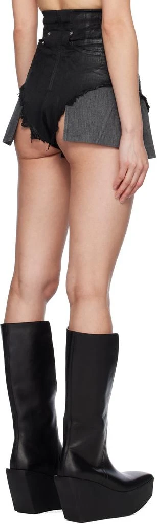 Rick Owens Black Hollywood Dirt Cutoffs Denim Shorts 3