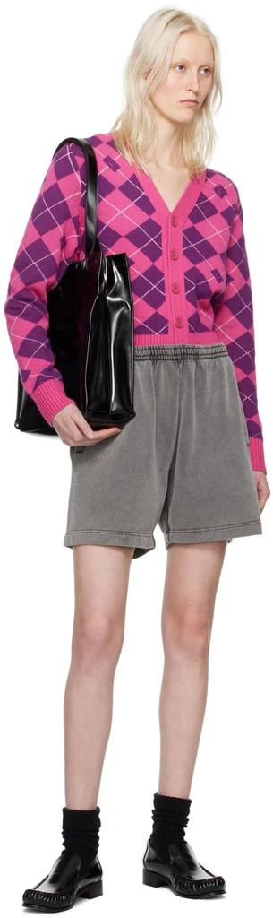 Acne Studios Pink & Purple Argyle Cardigan 4