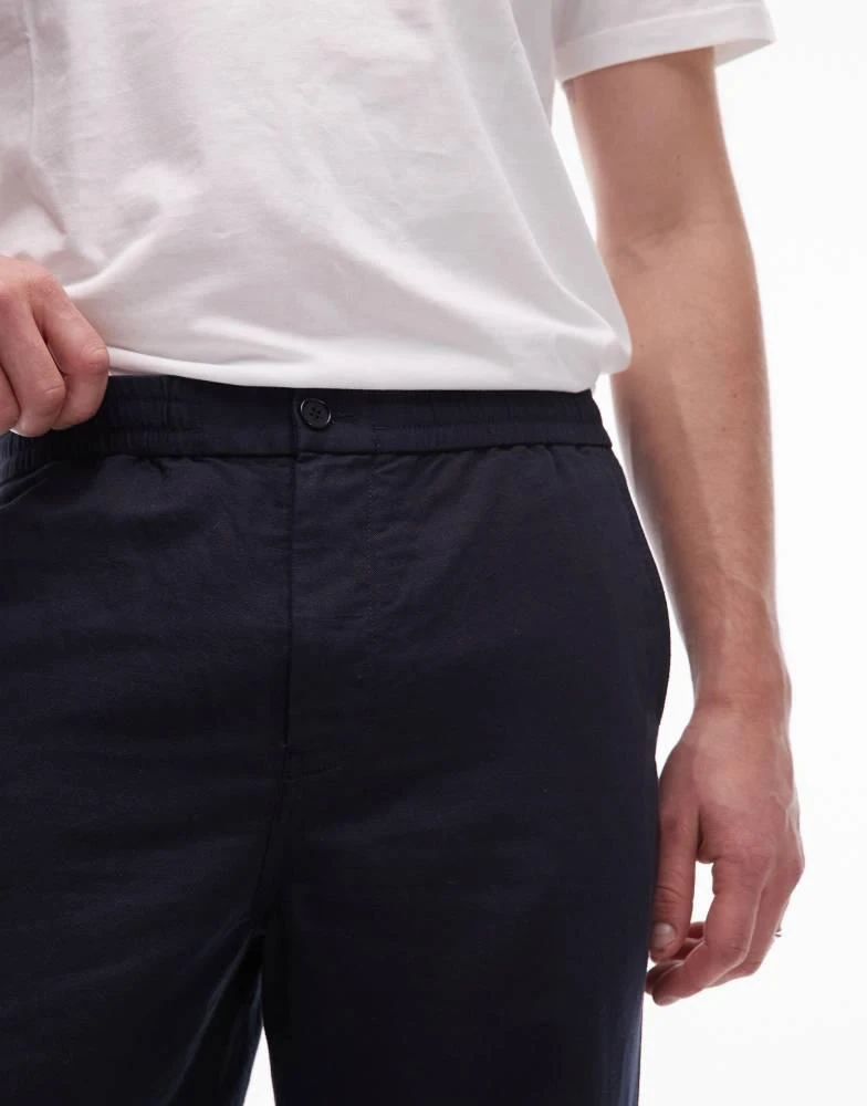 ARKET ARKET linen blend trousers in navy blue 5