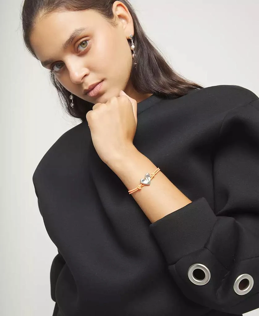UNOde50 Orange Elastic Thread Sterling Silver Plated Bracelet with Heart 4