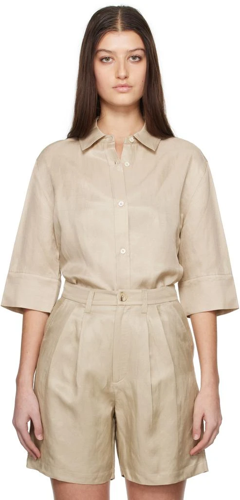 ANINE BING Taupe Mary Shirt 1