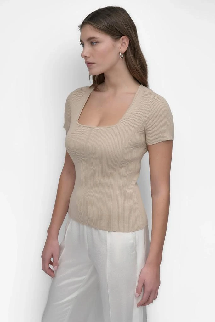 DKNY CAP SLEEVE SQUARE NECK SWEATER 3
