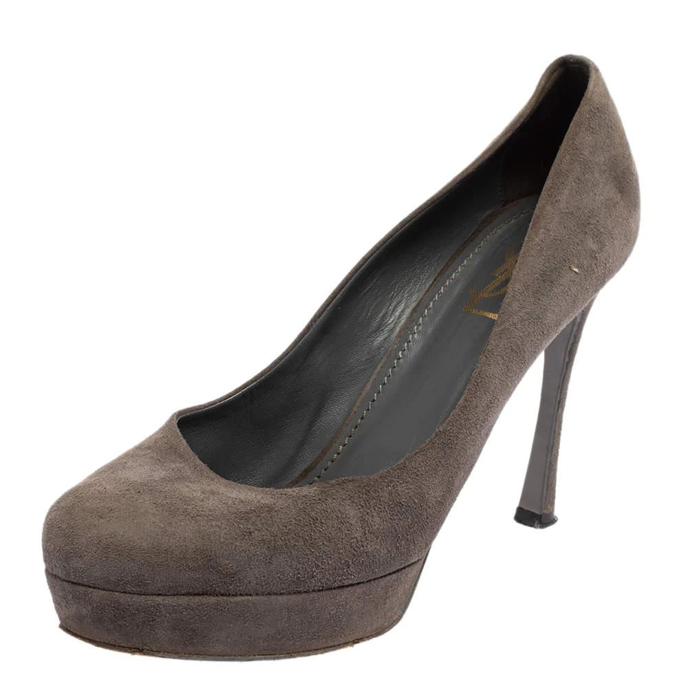 Yves Saint Laurent Yves Saint Laurent Grey Suede Pumps Size 40 1