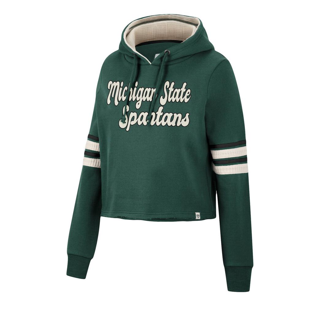 Colosseum Colosseum Michigan State Retro Cropped Pullover Hoodie - Women's