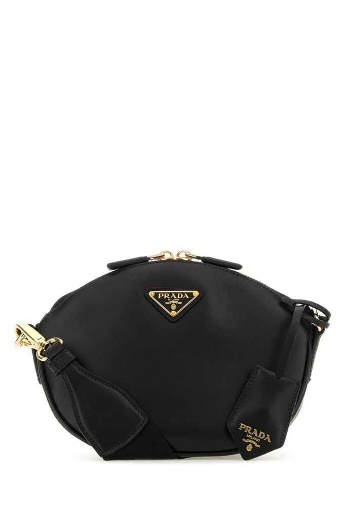 二手商品] Prada Canvas Leather Logo Jacquard Shoulder Bag