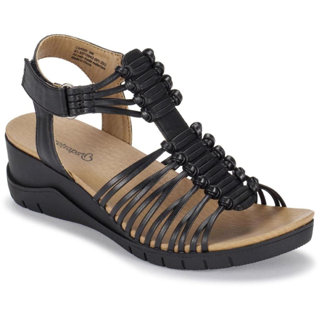 Baretraps Carrie Womens Animal Print Open Toe Wedge Sandals