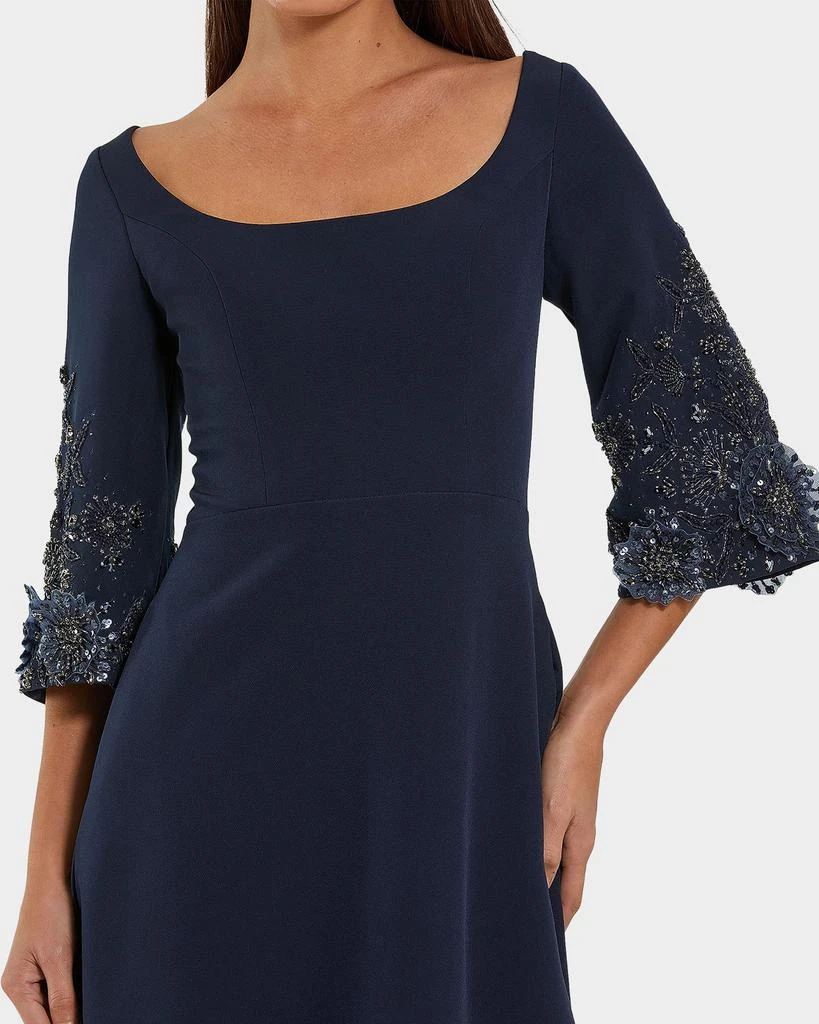 Mac Duggal Beaded Bell-Sleeve Crepe Gown 2