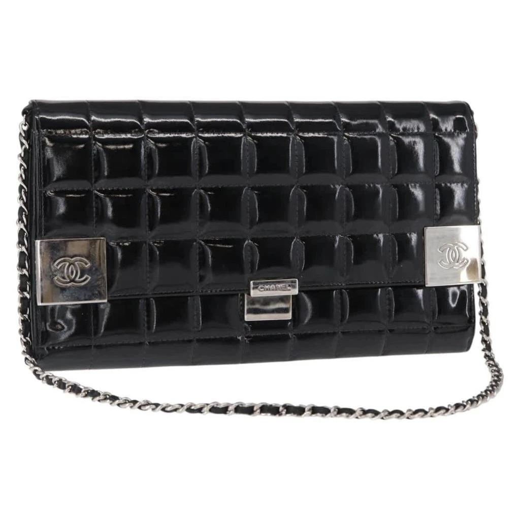 Chanel Chocolate Bar Chain Clutch Quilted Patent Patent_Leather Clutche 
Pouche Bag (Pre-Owned)