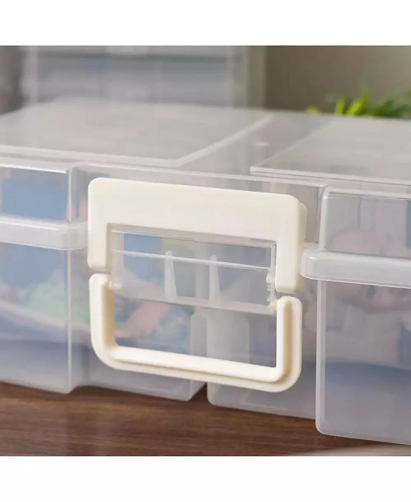 IRIS USA 4" x 6" Photo Storage Craft Keeper, Main Container with 12 Organization Cases for Pictures, Crafts, Scrapbooking, Stationery Storage, Protection and Organization, Clear, 2 Pack 3