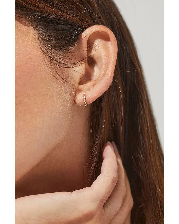 Nadri Pavé Huggie Hoop Earrings in 18K Gold Plated or Rhodium Plated 2