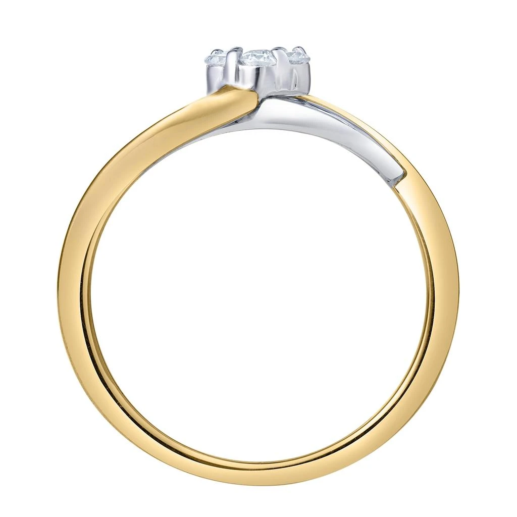 LuvMyJewelry Amoria 0.25 Ct Natural Diamond Floral 10K Gold Ring 4