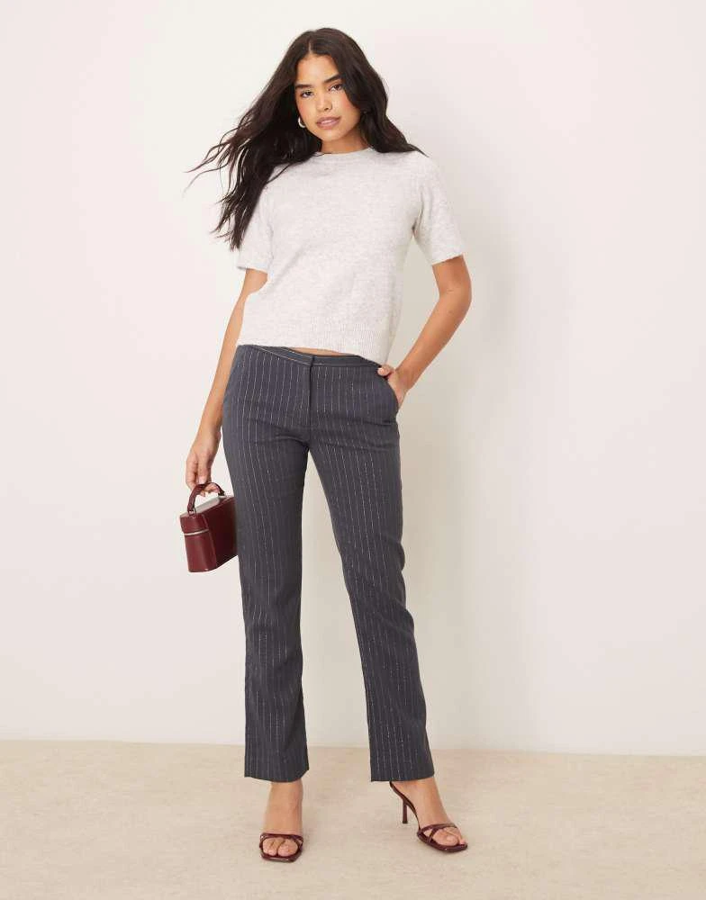 Abercrombie & Fitch Abercrombie & Fitch tailored pinstripe trousers in grey 1