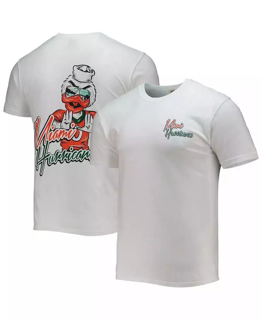 Image One Men's White Miami Hurricanes Mascot Bandana T-Shirt 1