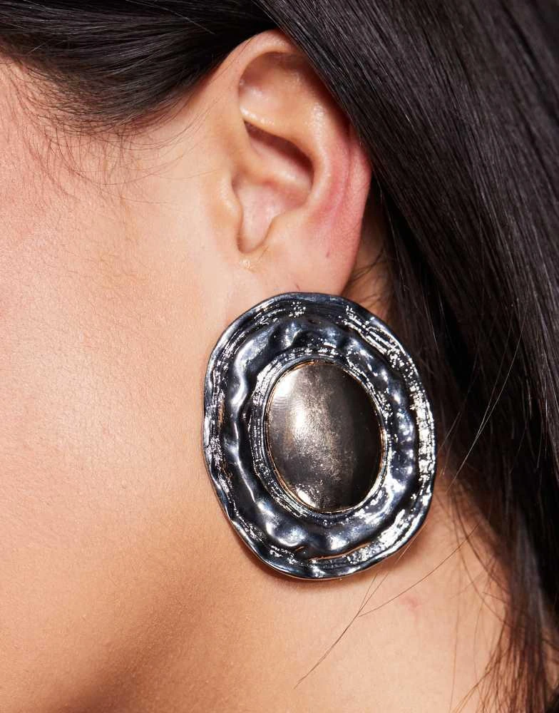 8 Other Reasons 8 Other Reasons mixed metal large stud earrings in 18k gold plated 3
