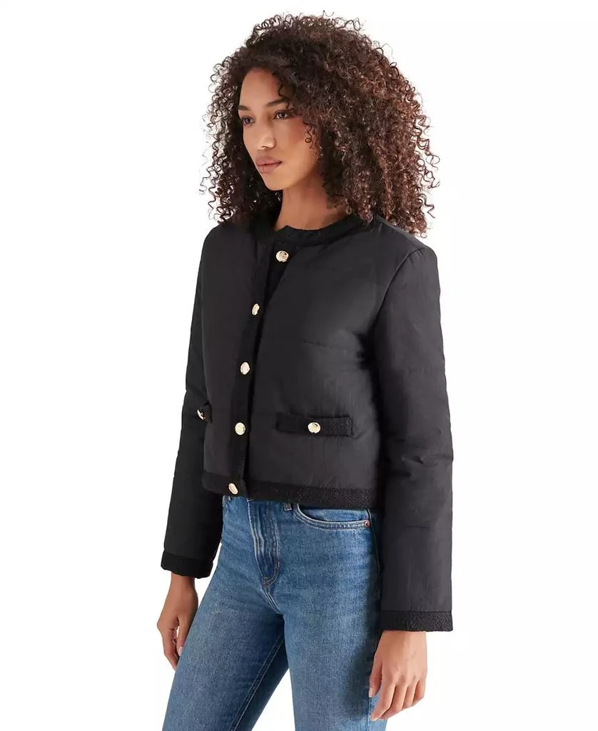 Steve Madden Women's Coppelia Tweed-Trim Puffer Jacket 6
