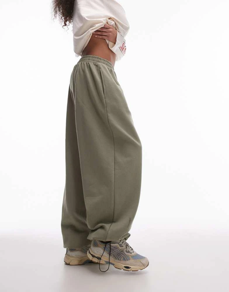 Topshop Topshop extreme oversized cuffed jogger in khaki 2