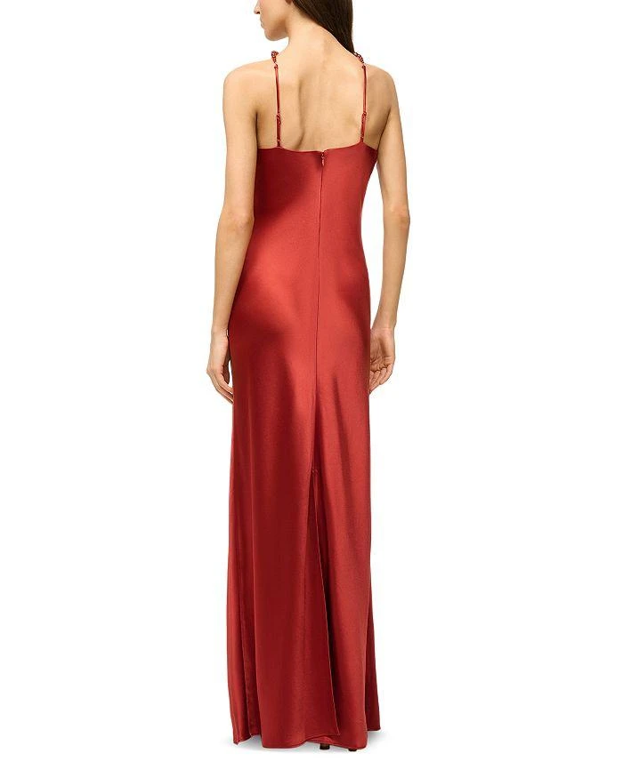 halter neck backless maxi dress Invisible String Cowl Plunge Backless Maxi Dress | Light Blue | Womens