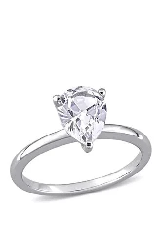 Belk
Co. 2.63 ct. t.w. Pear Cut Created White Sapphire Solitaire Ring in 10k White Gold