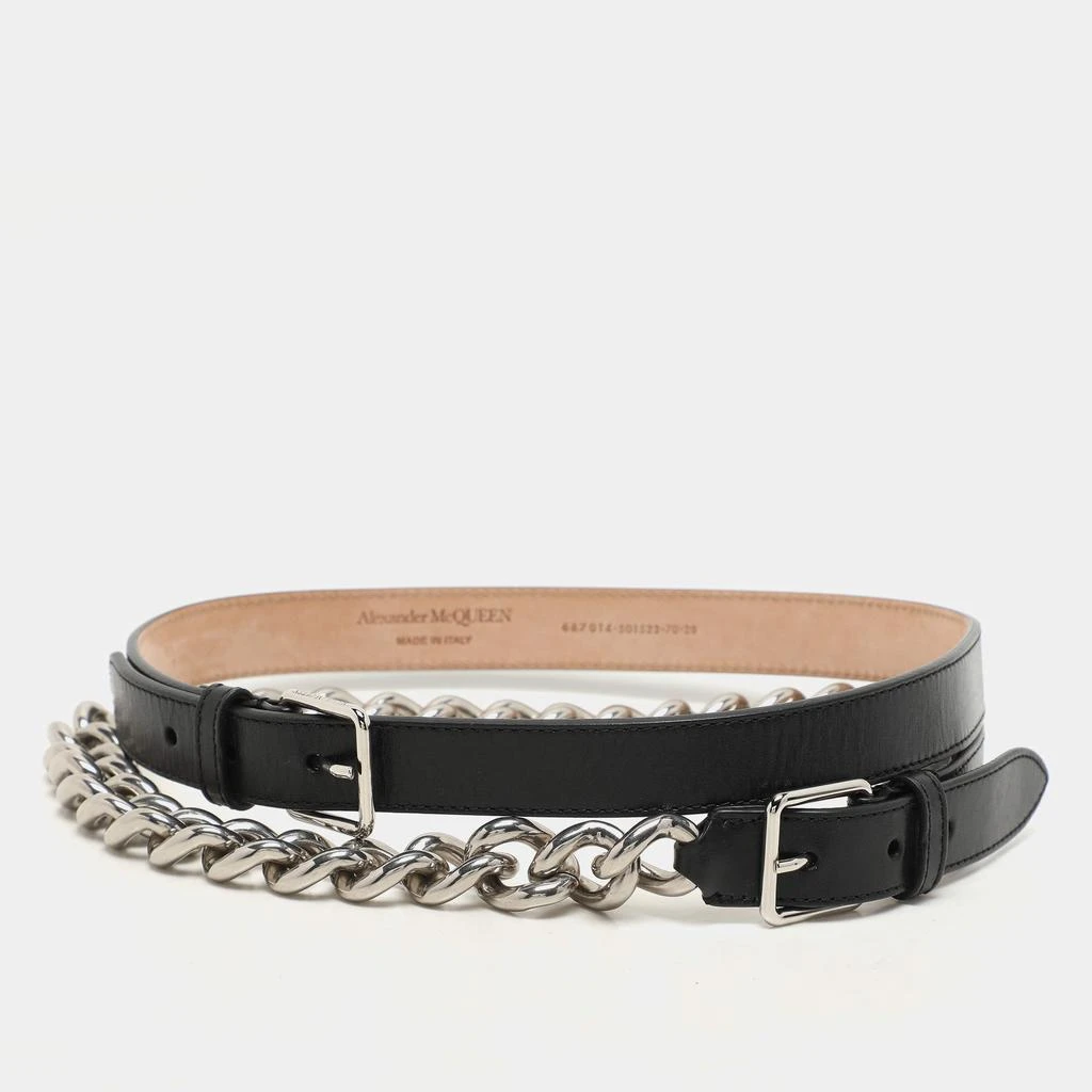 Alexander McQueen Black Leather and Chain Skinny Double  display picture 1