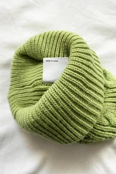Urban Outfitters Adsum Cable Knit Lime Green Beanie 3