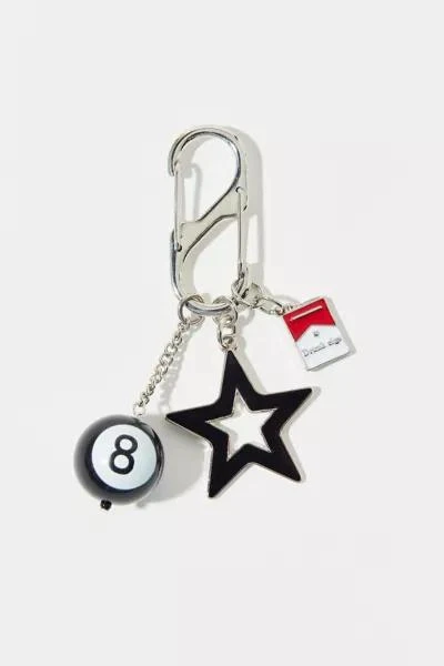 Urban Outfitters 8 Ball Star Carabiner Keychain 2