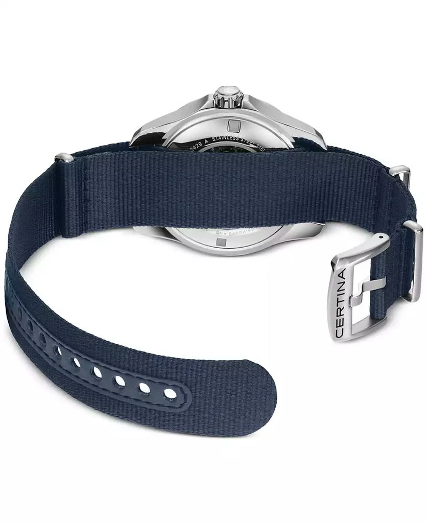 Certina Men's Swiss Automatic DS Action GMT Blue Synthetic Strap Watch 43mm 2