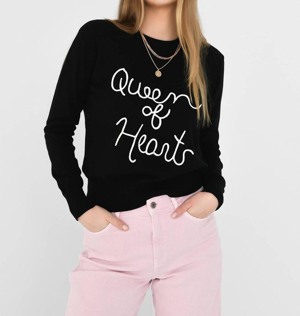 KERRI ROSENTHAL Charli Queen Of Hearts Sweater In Abyss