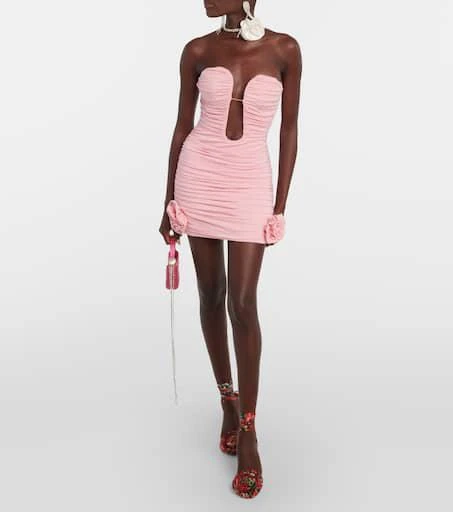Magda Butrym Floral-appliqué ruched minidress 2
