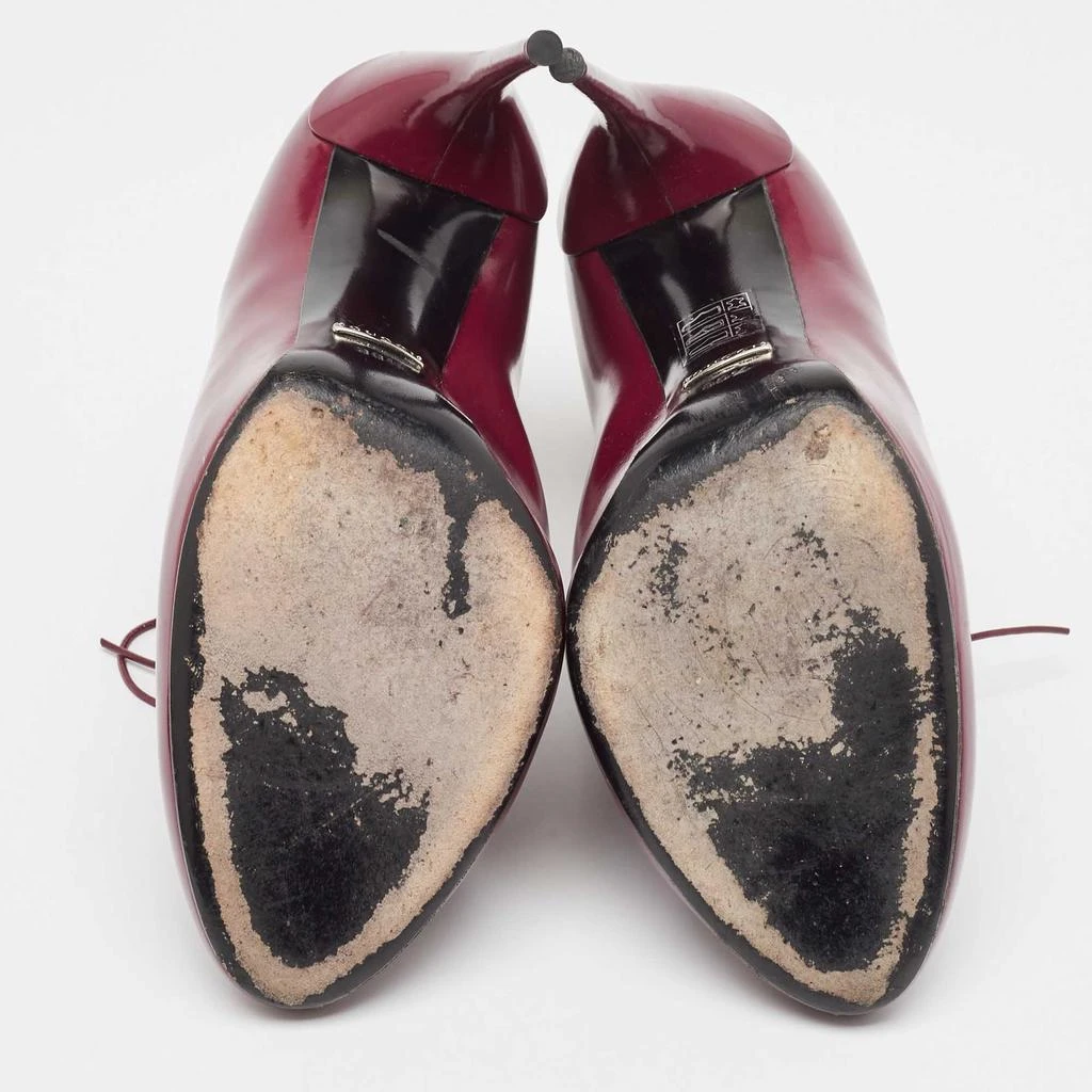 Gucci Gucci Plum Leather Kim Lace Up Ankle Booties Size 39.5 6