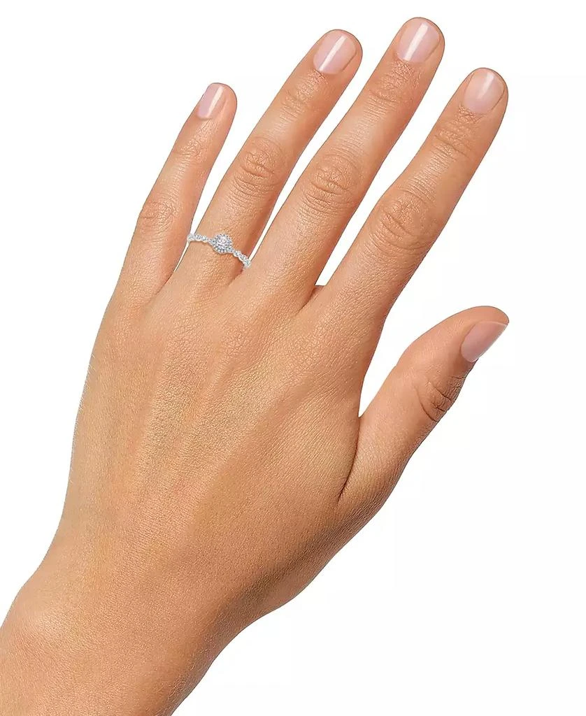 Macy's Diamond Halo Scalloped Engagement Ring (3/8 ct. t.w.) in 14k Gold 2