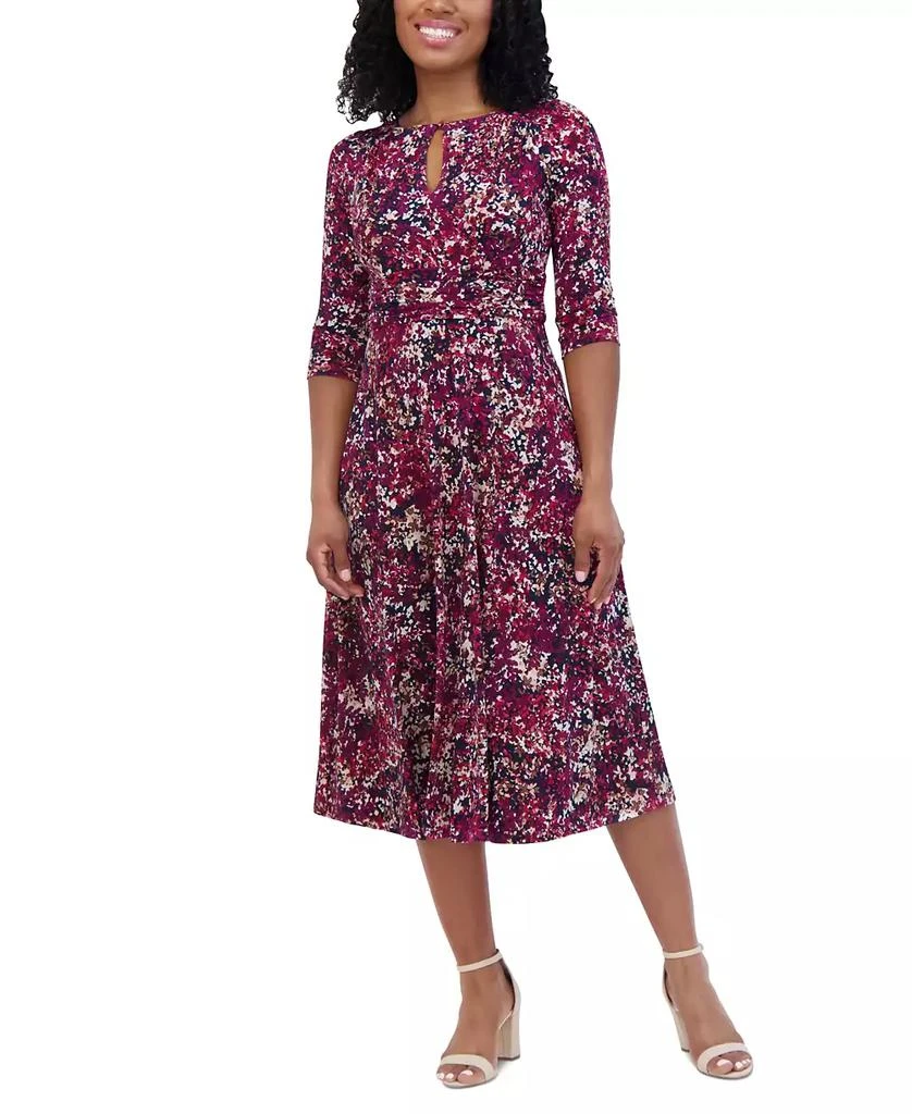 Jessica Howard Petite Printed Keyhole Midi Dress 1