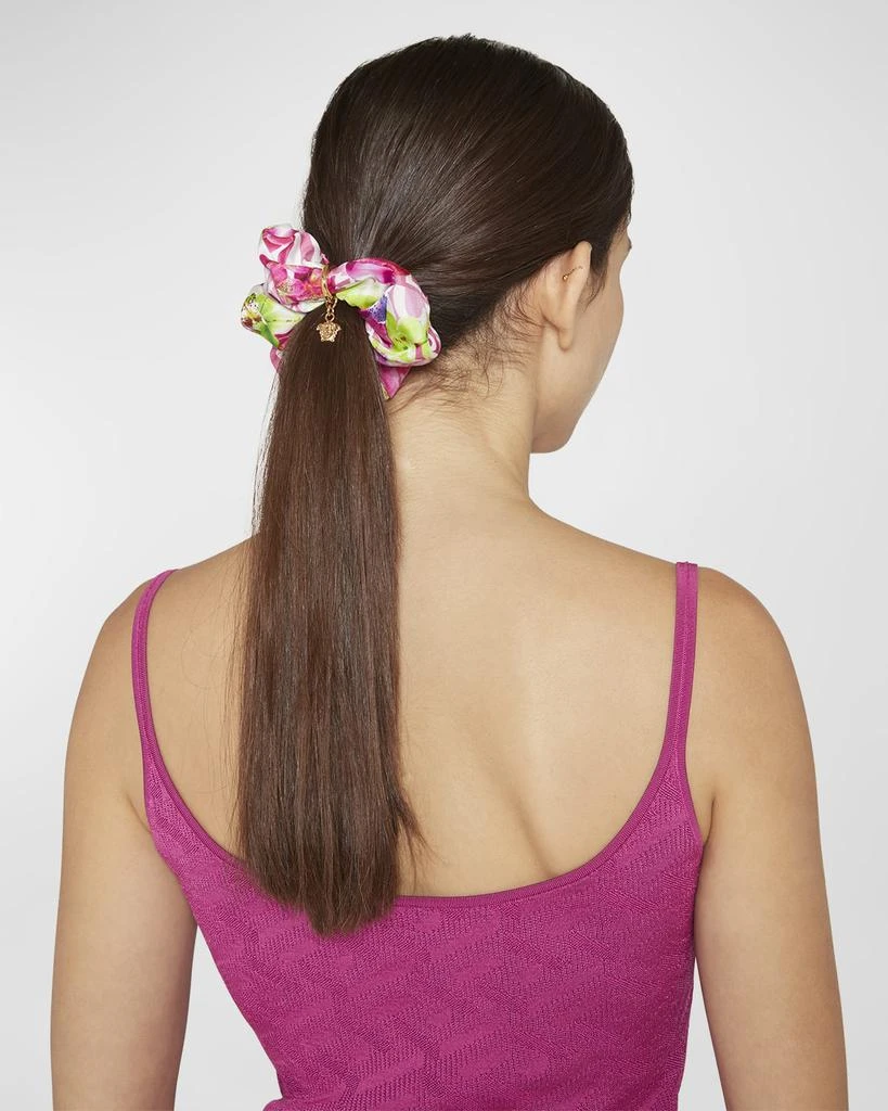 Versace Medusa Orchid Silk Twill Scrunchie 2