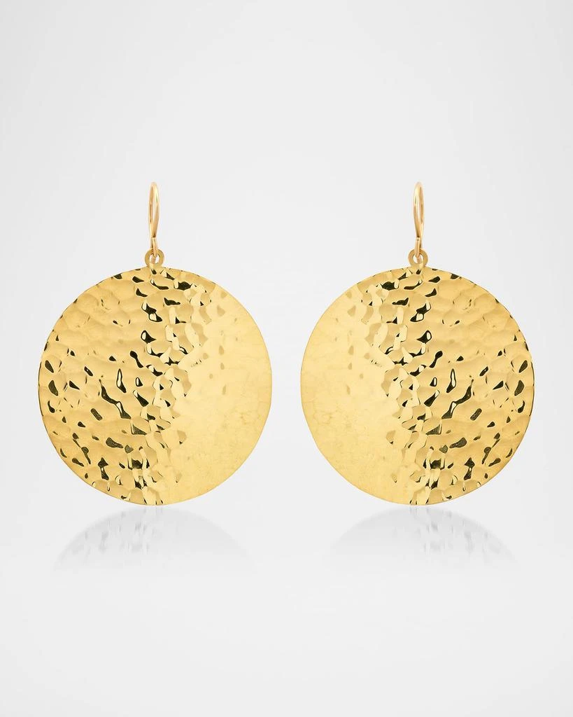 Jennifer Meyer 18K Yellow Gold Large Hammered Disc Earrings 1