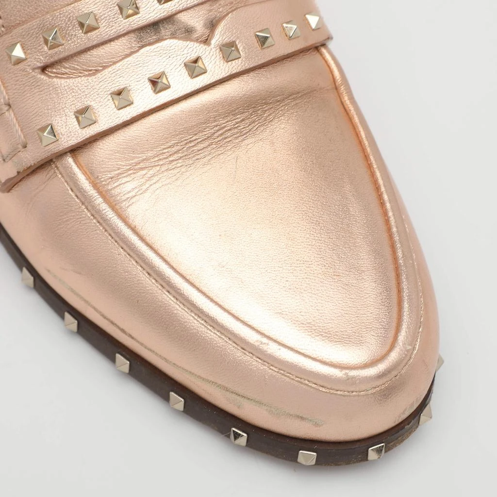 Valentino Valentino Metallic Rose Gold Leather Soul Rockstud Mules Size 36 8